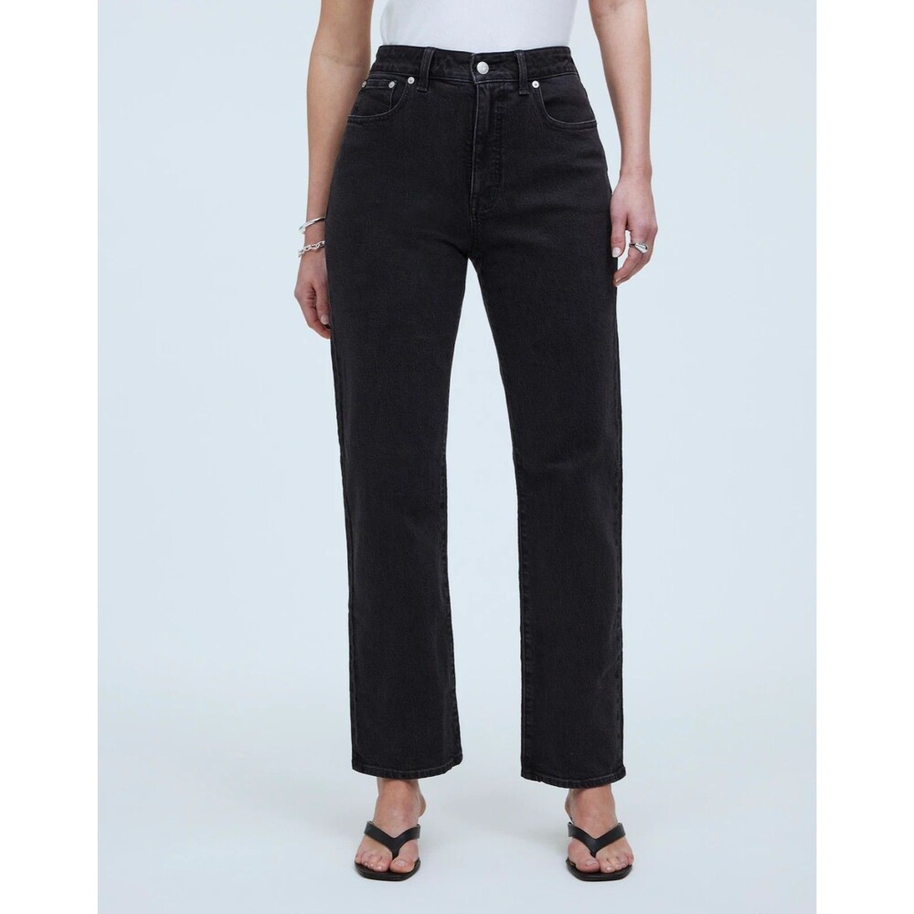 Madewell Curvy 90s Straight Jeans Women Size 30 Black Denim